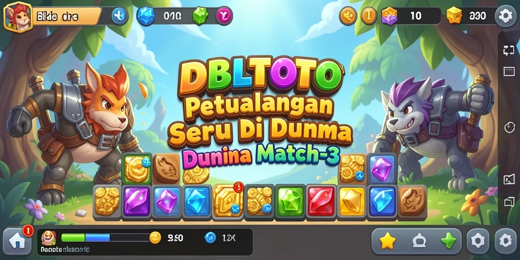 Tangkapan layar gameplay DBLTOTO dengan aksi Match-3 yang seru.