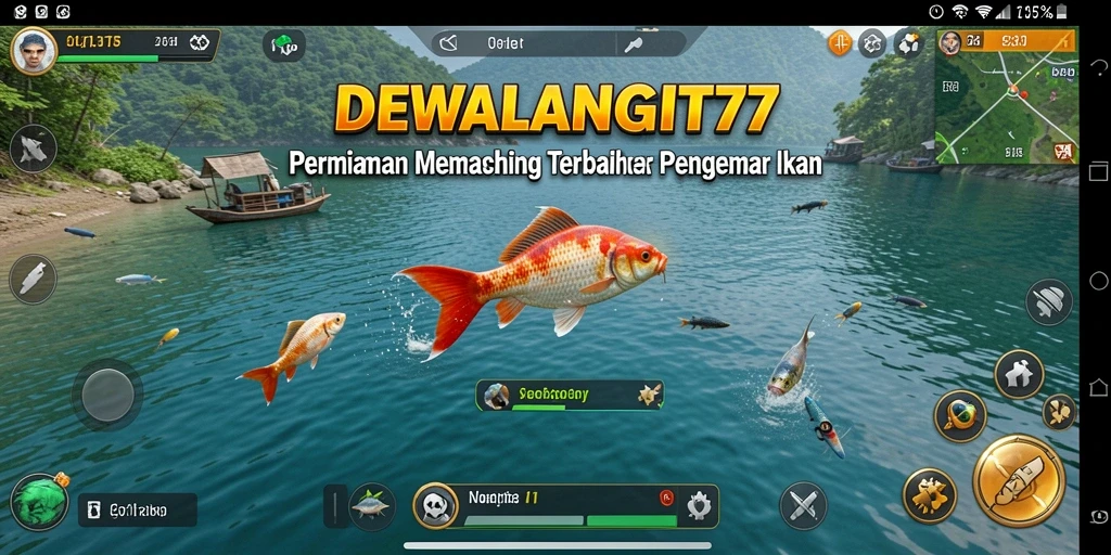 Tampilan gameplay memancing yang seru dan mendebarkan di DEWALANGIT77.