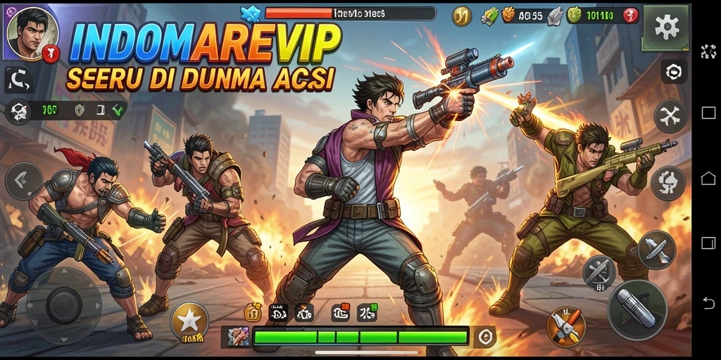 Gameplay seru dari INDOMAREVIP saat pertarungan berlangsung.