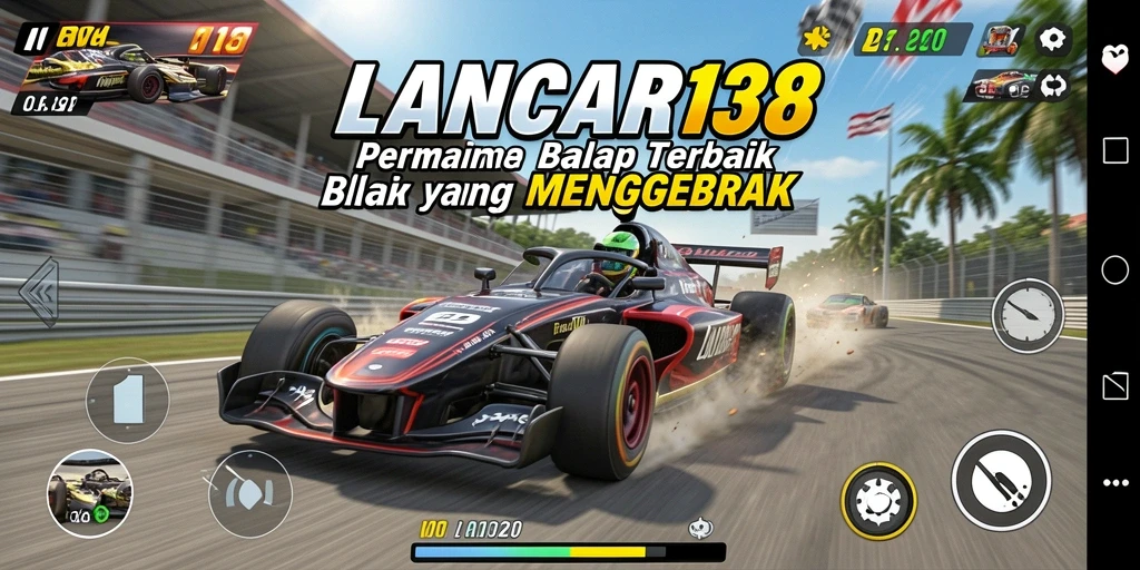 Screenshot LANCAR138 menampilkan aksi balap mendebarkan di trek yang menantang.