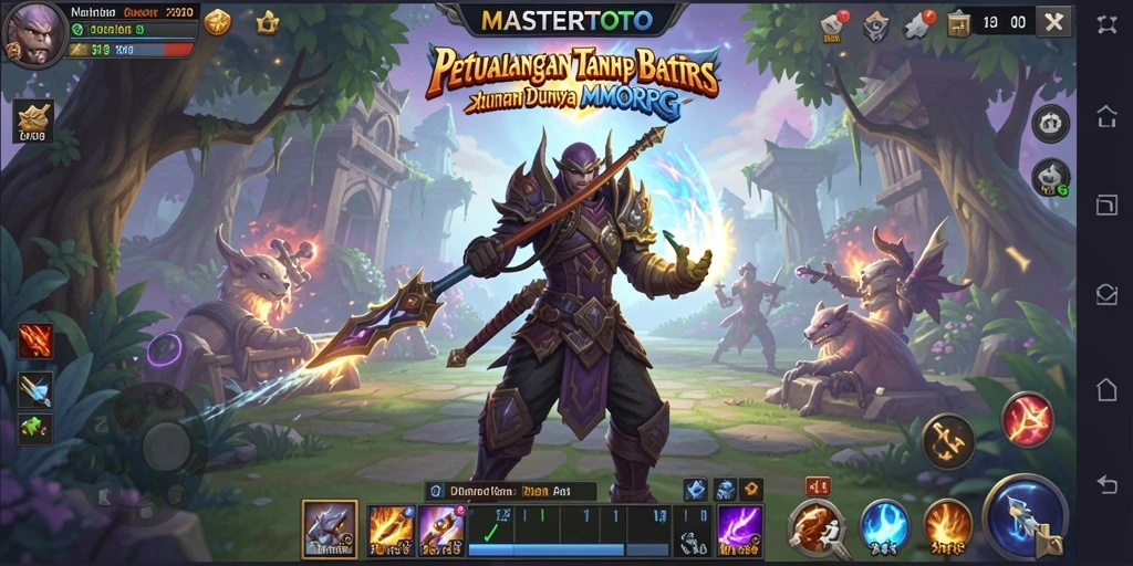 Tangkapan layar MASTERTOTO menunjukkan aksi pertarungan yang mendebarkan dalam MMORPG.