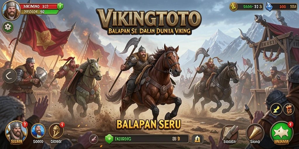Tangkapan layar gameplay balapan seru di VIKINGTOTO